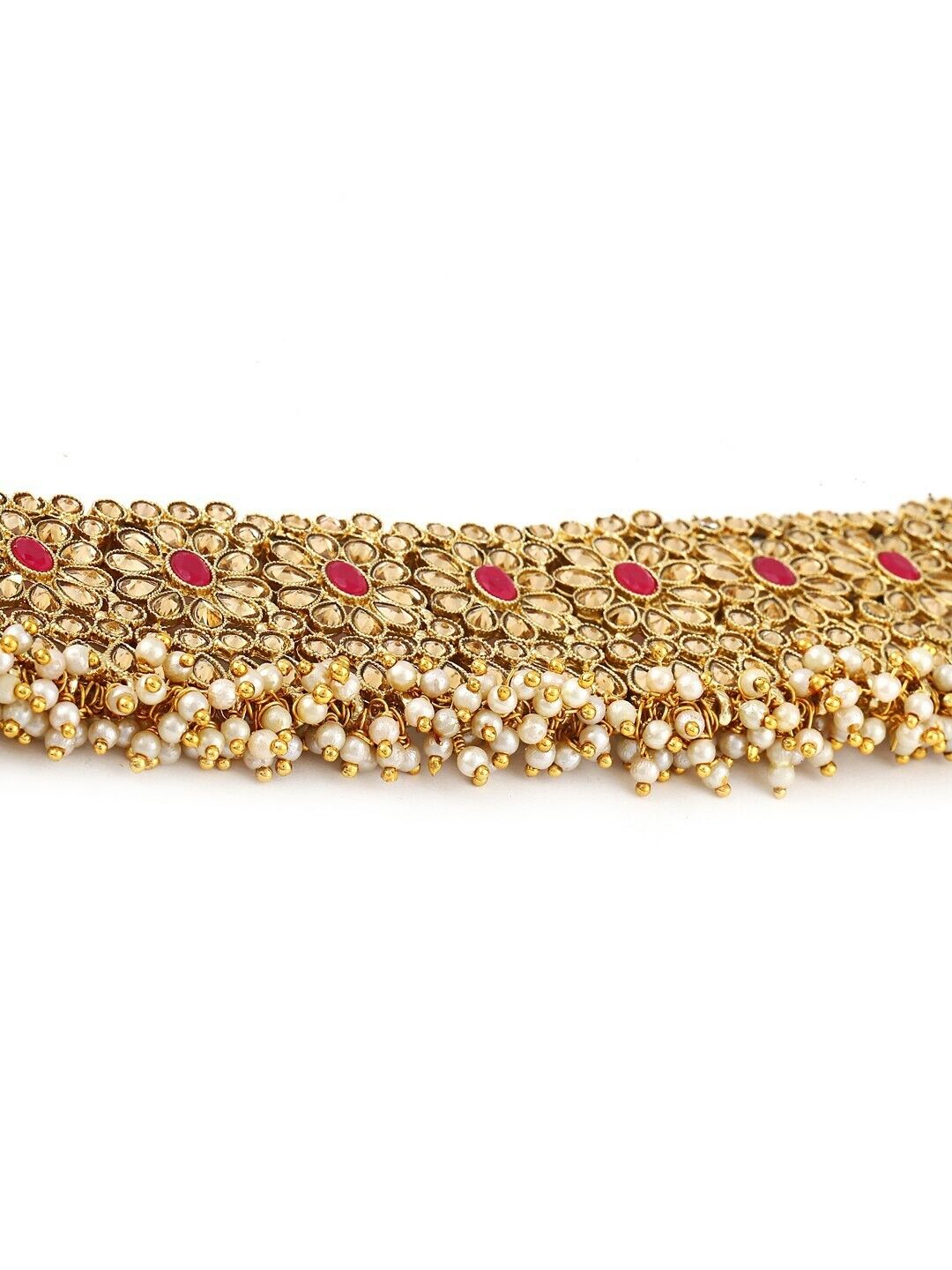 Gold-Plated Kundan-Studded Handcrafted Bollywood Indian Pakistani Jewellery Set