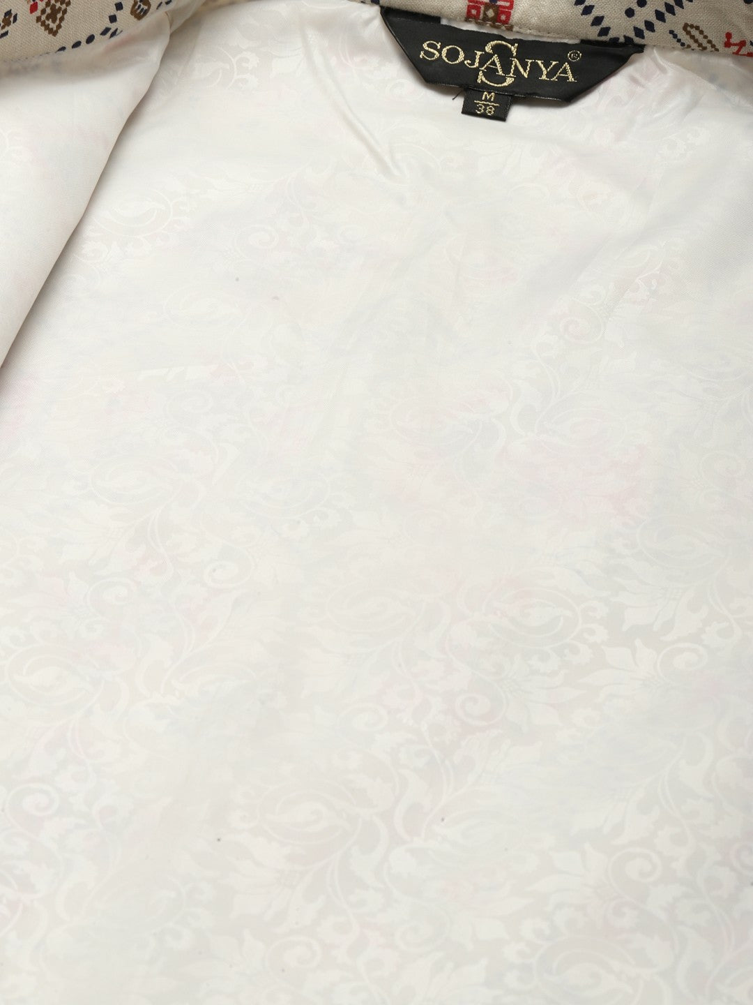 Men’s Orange Ethnic Motifs Kurta Set with Churidar & Nehru Jacket – Vibrant Traditional Ensemble