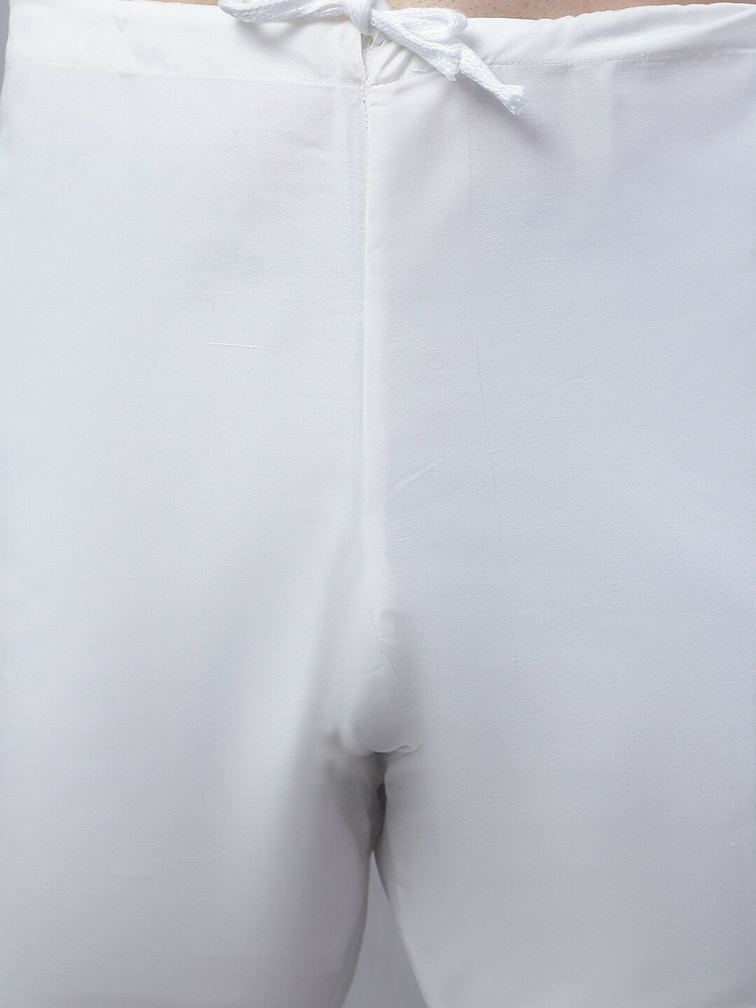 Men’s Embroidered Thread Work Kurta Set with Churidar & Nehru Jacket – Traditional Elegance