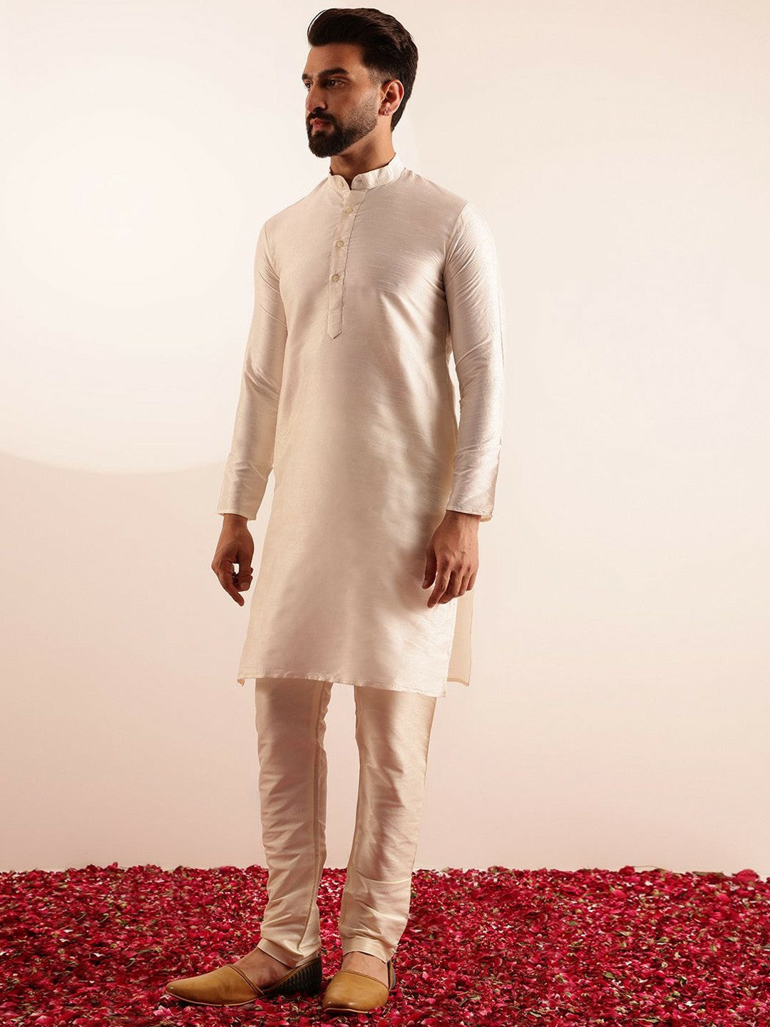 Men’s Classic Straight Kurta Set with Pyjamas & Nehru Jacket – Elegant Traditional Wear