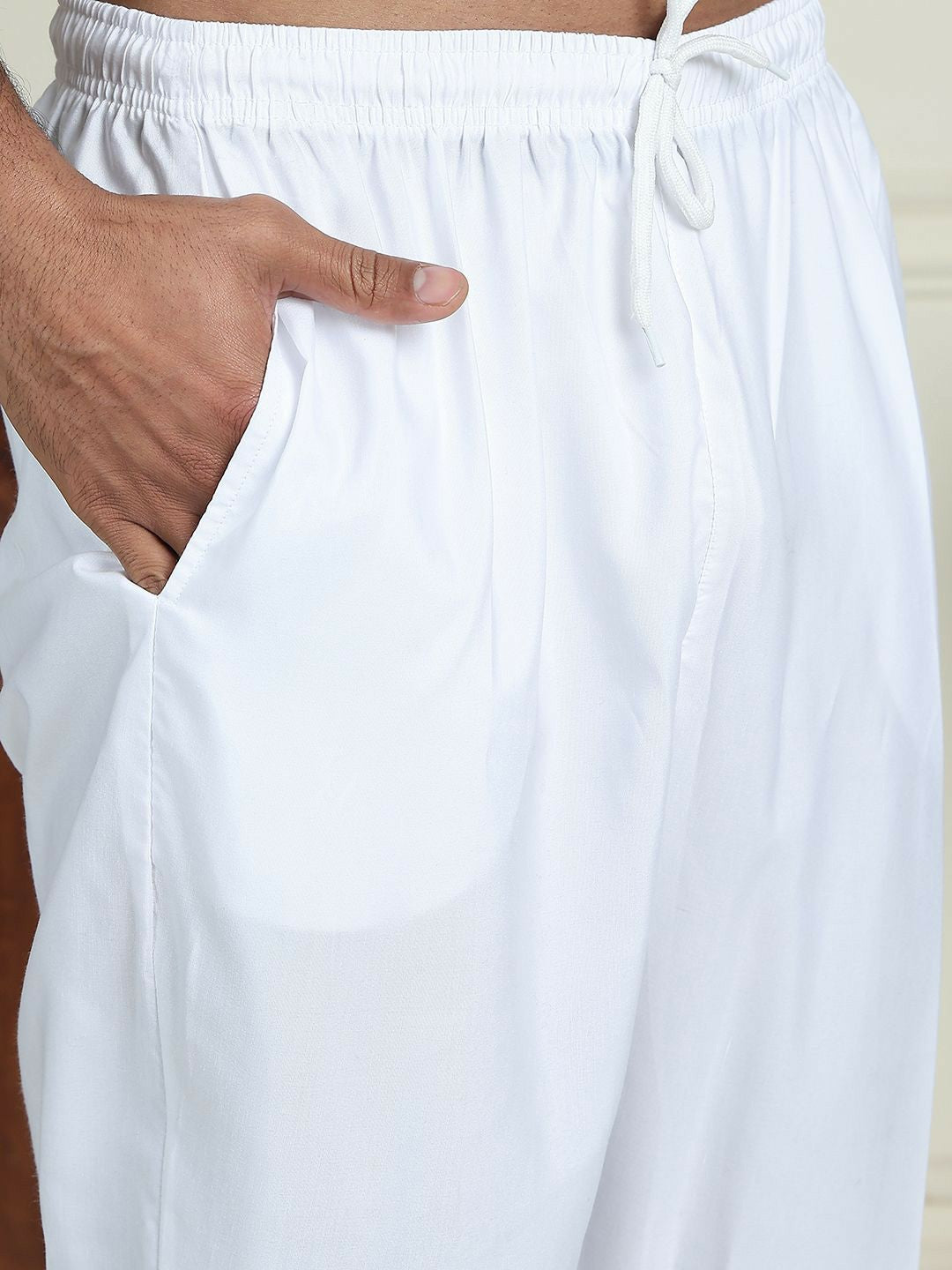 Men’s Purple Embroidered Kurta with White Trousers – Elegant Ethnic Style for Celebrations