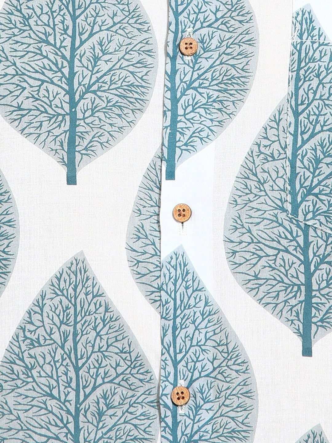 Men's Slim Fit Cream Cotton Shirt with Delicate Floral Print