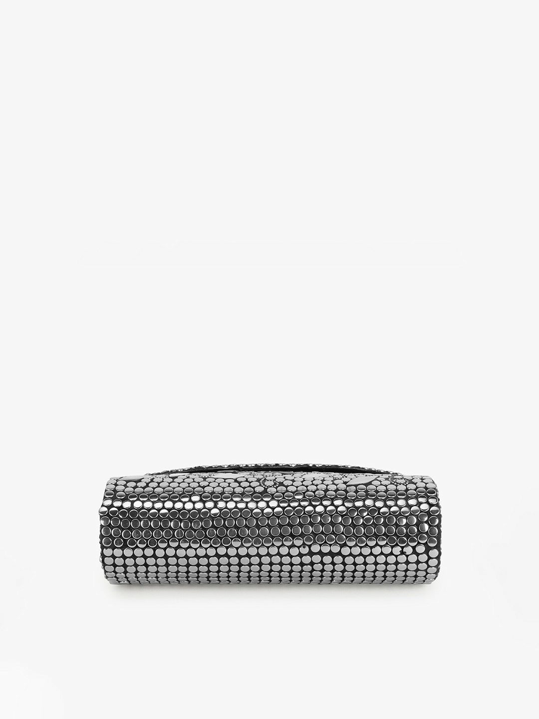 Silver-Toned Embellished Purse Clutch – Elegant Metal Evening Bag for Women