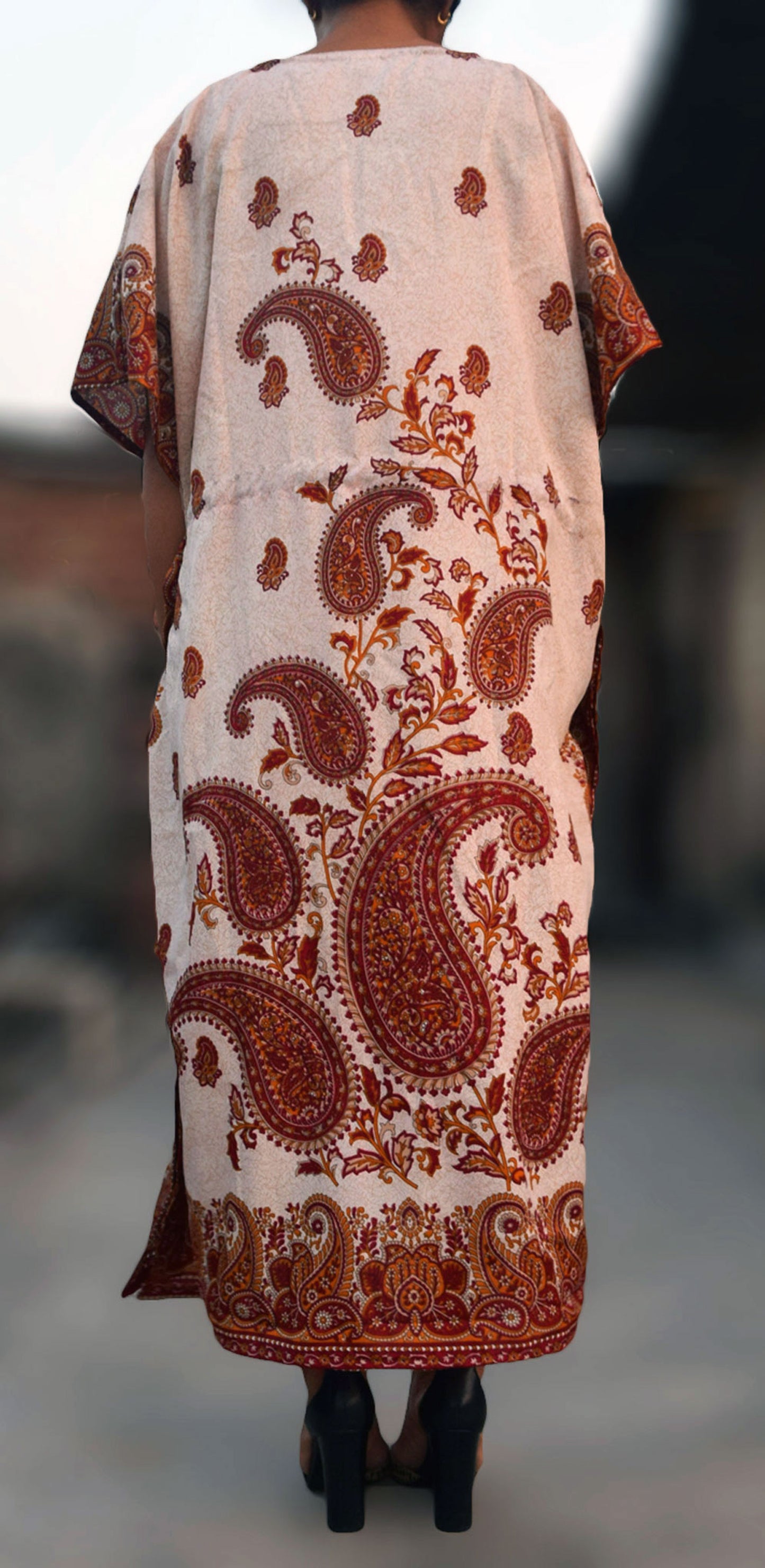 Plus Size Boho Maxi Kaftan for Women – Loose Fit, Beach Holiday Summer Dress | Indiaista