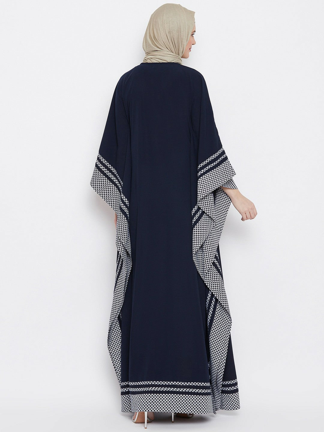 Navy Blue Longline Abaya Burqa for Women – Modest Islamic Wear with Long Sleeves