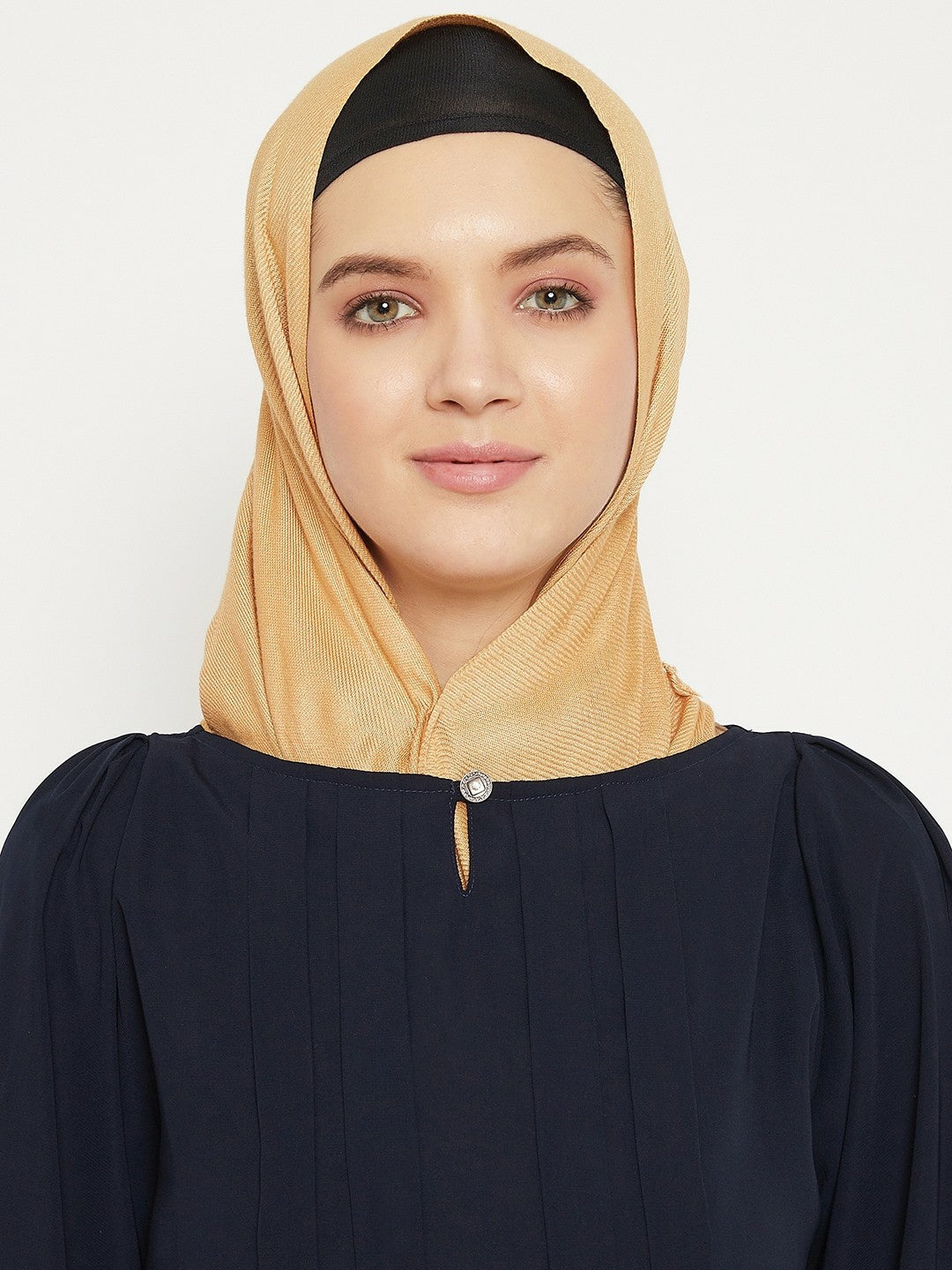 Women’s Navy Blue Solid Abaya with Belt – Modest Islamic Dress | Indiaista