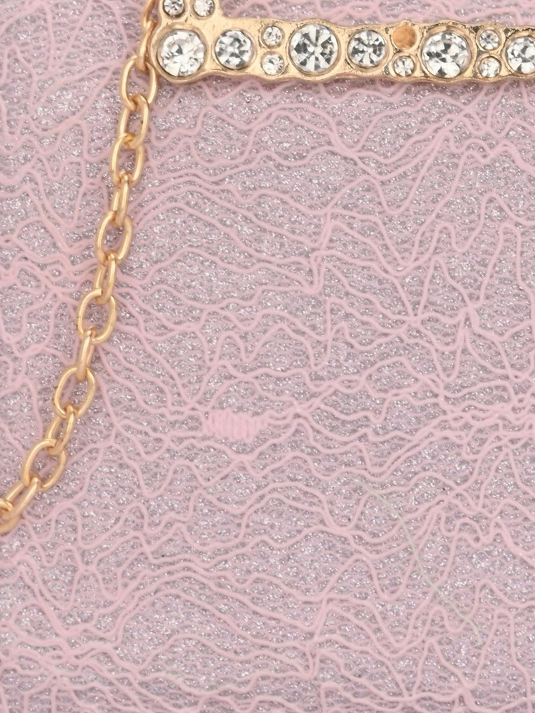 Pink & Gold Embellished Box Clutch with Handle & Shoulder Strap