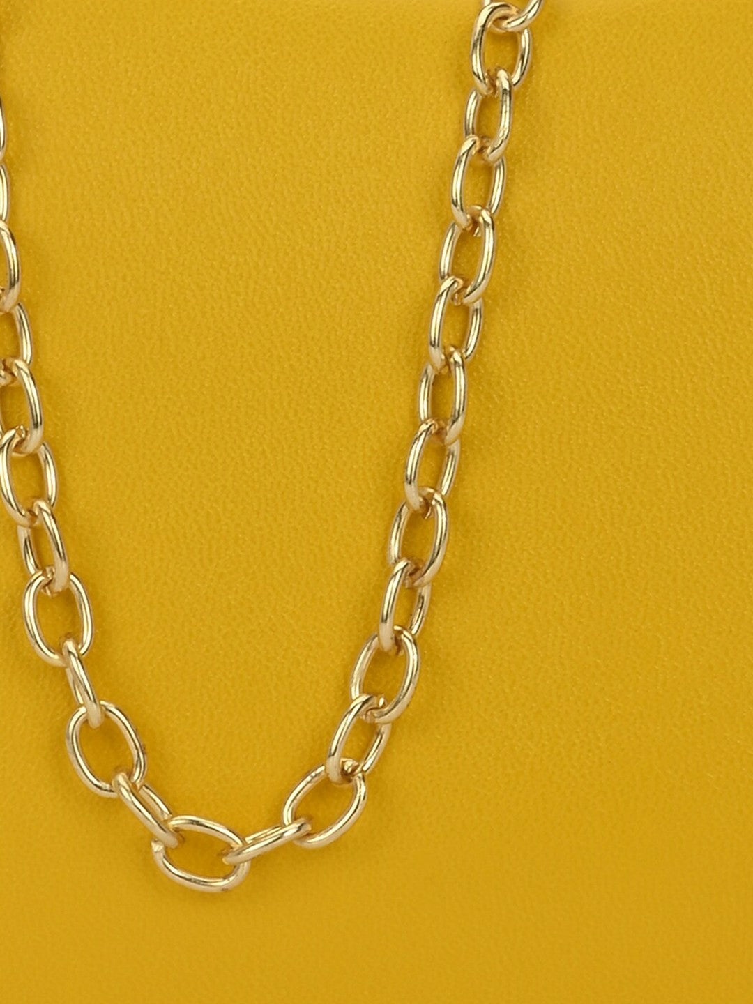 Yellow & Gold Embellished Box Clutch with Shoulder Strap