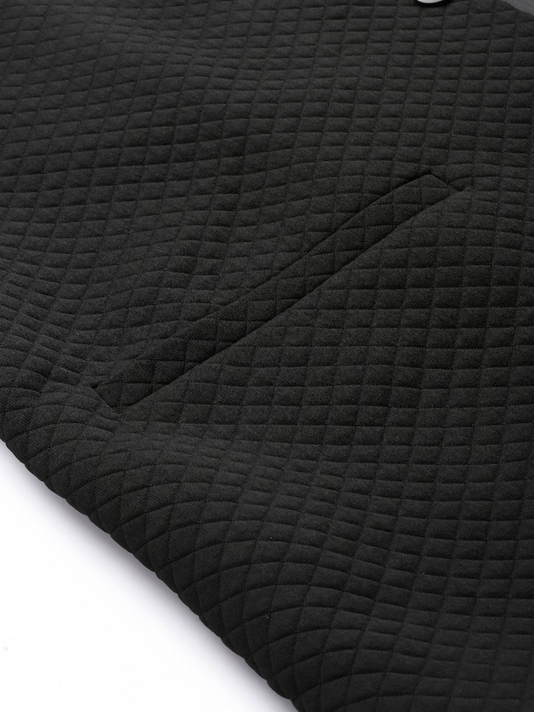 Men's Black Self-Textured Nehru Jacket in Premium Silk Blend