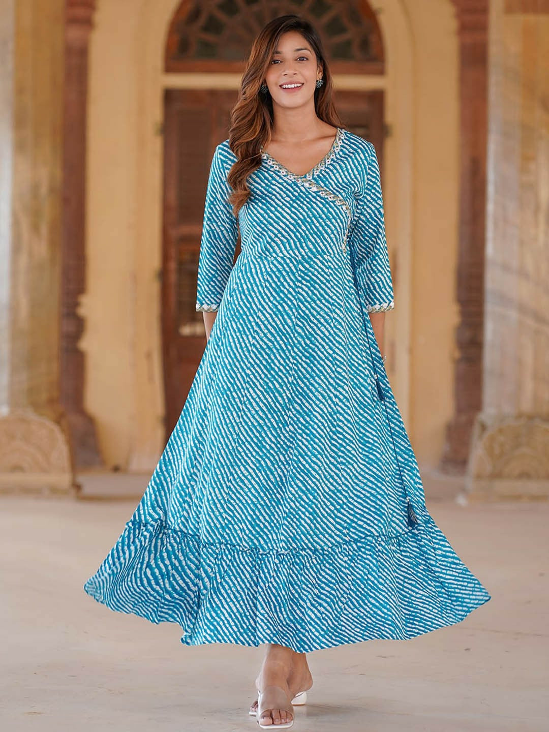 ethnic maxi dress Sunday??s Color Palette Ethnic Printed Loose Cami Maxi Dress