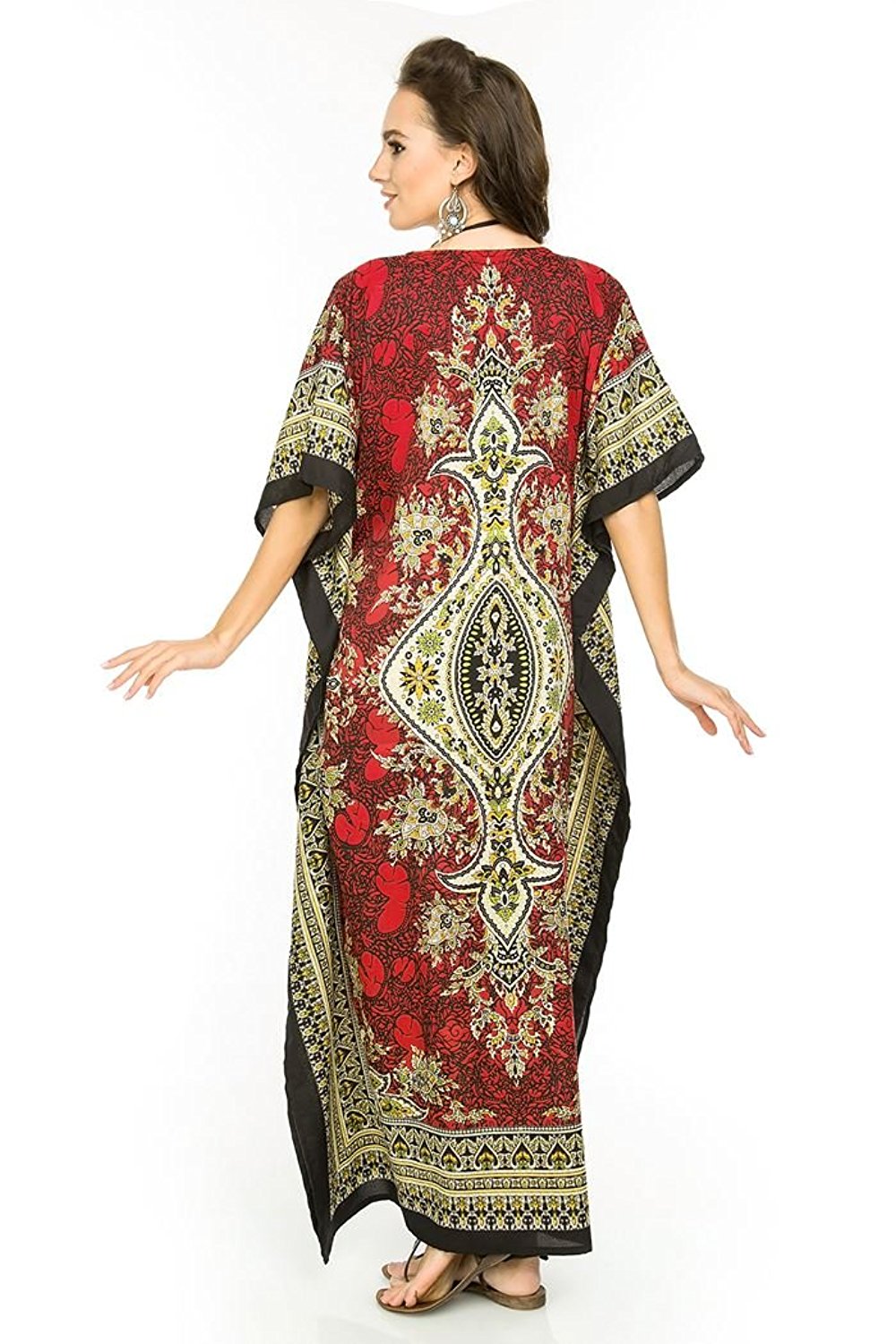 Women's Boho Maxi Kaftan Dress – Long Mumu Caftan Tunic, Plus Size Night Gown | Indiaista