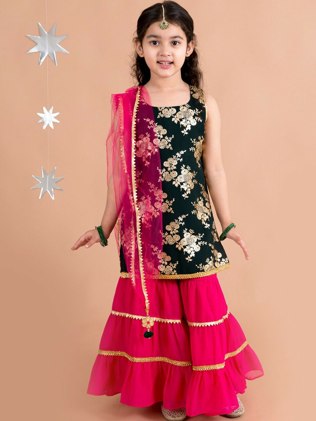 Buy Girls Floral Printed Kurti with Skirt & Dupatta - Stylish Ethnic Set | Indiaista