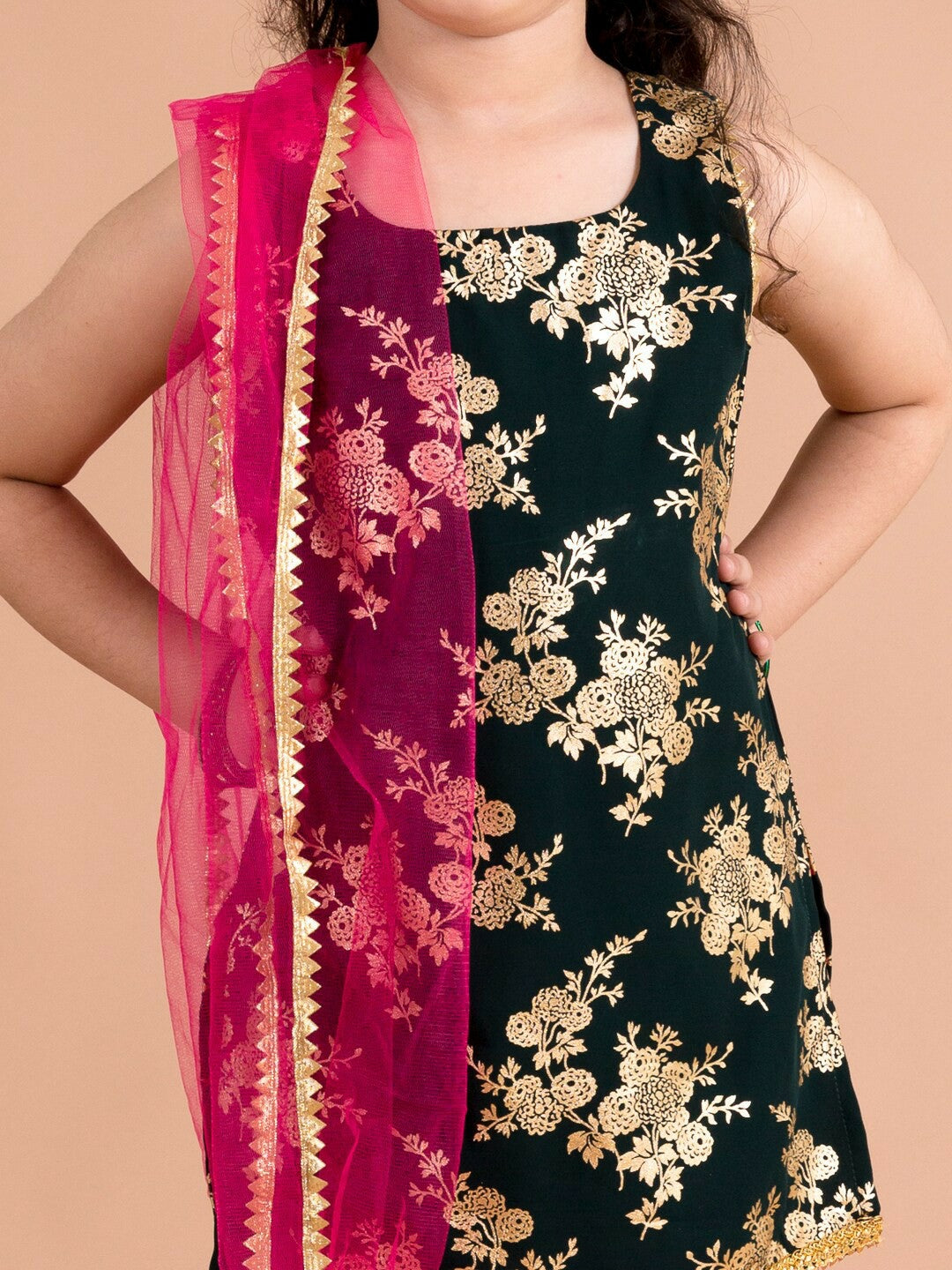 Buy Girls Floral Printed Kurti with Skirt & Dupatta - Stylish Ethnic Set | Indiaista
