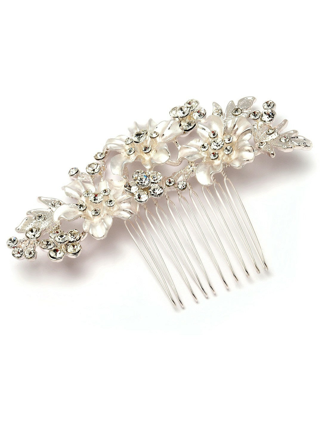 Buy Women’s Silver-Plated Embellished Comb Pin Online – Indiaista
