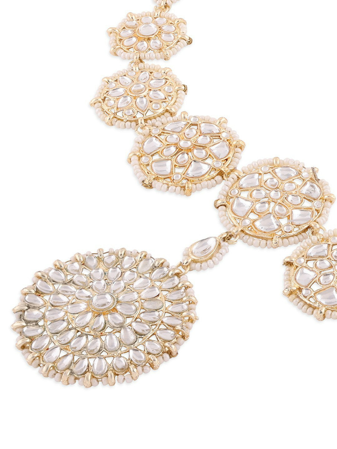 Gold-Plated Maatha Patti for Women – Kundan & Pearl Beaded Bridal Headpiece | Indiaista