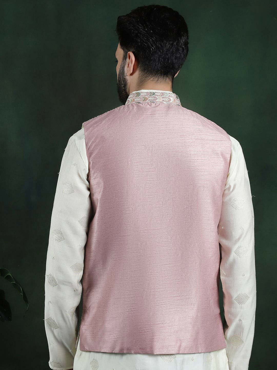 Men’s Geometric Printed Woven Nehru Jacket – Modern Ethnic Style