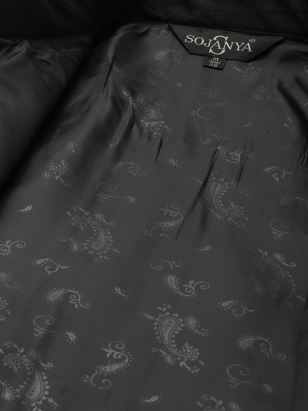 Men’s Black Mirror Work Nehru Jacket – Festive Sophistication