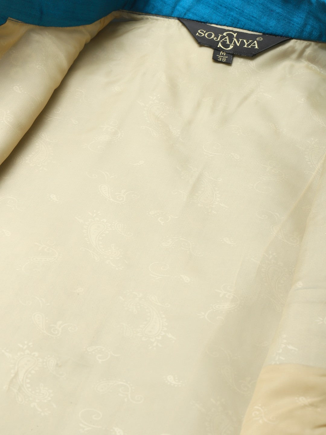 Men’s Blue Mirror Work Nehru Jacket – Festive Elegance