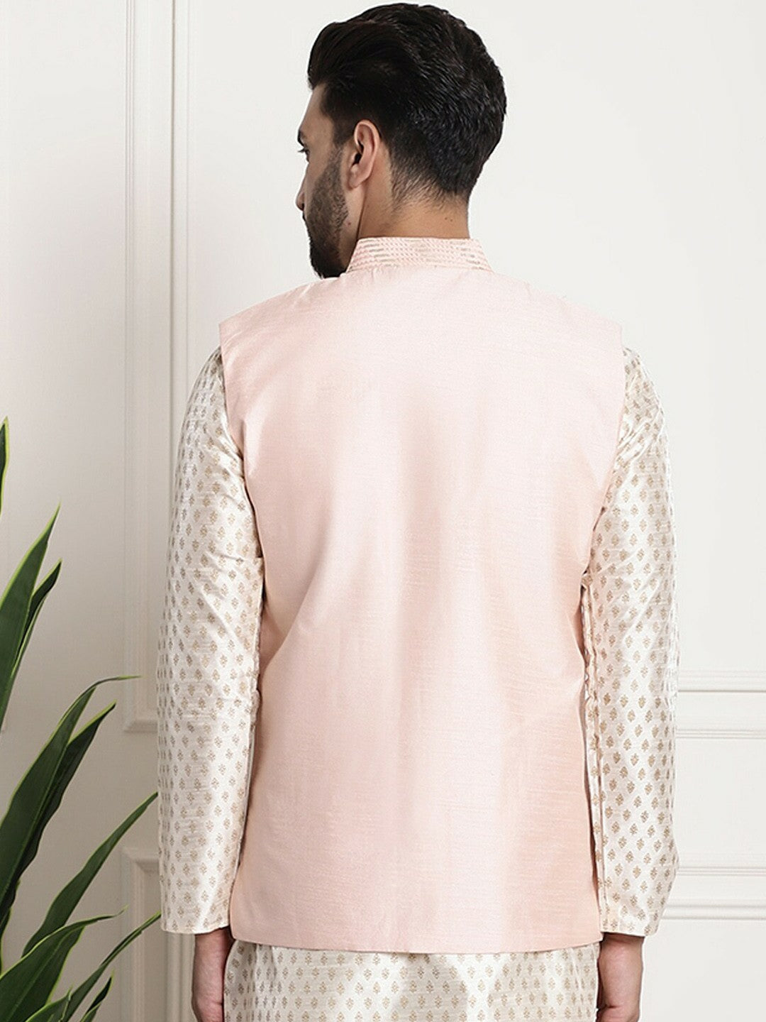 Men’s Embellished Mandarin Collar Nehru Jacket – Luxe Festive Style
