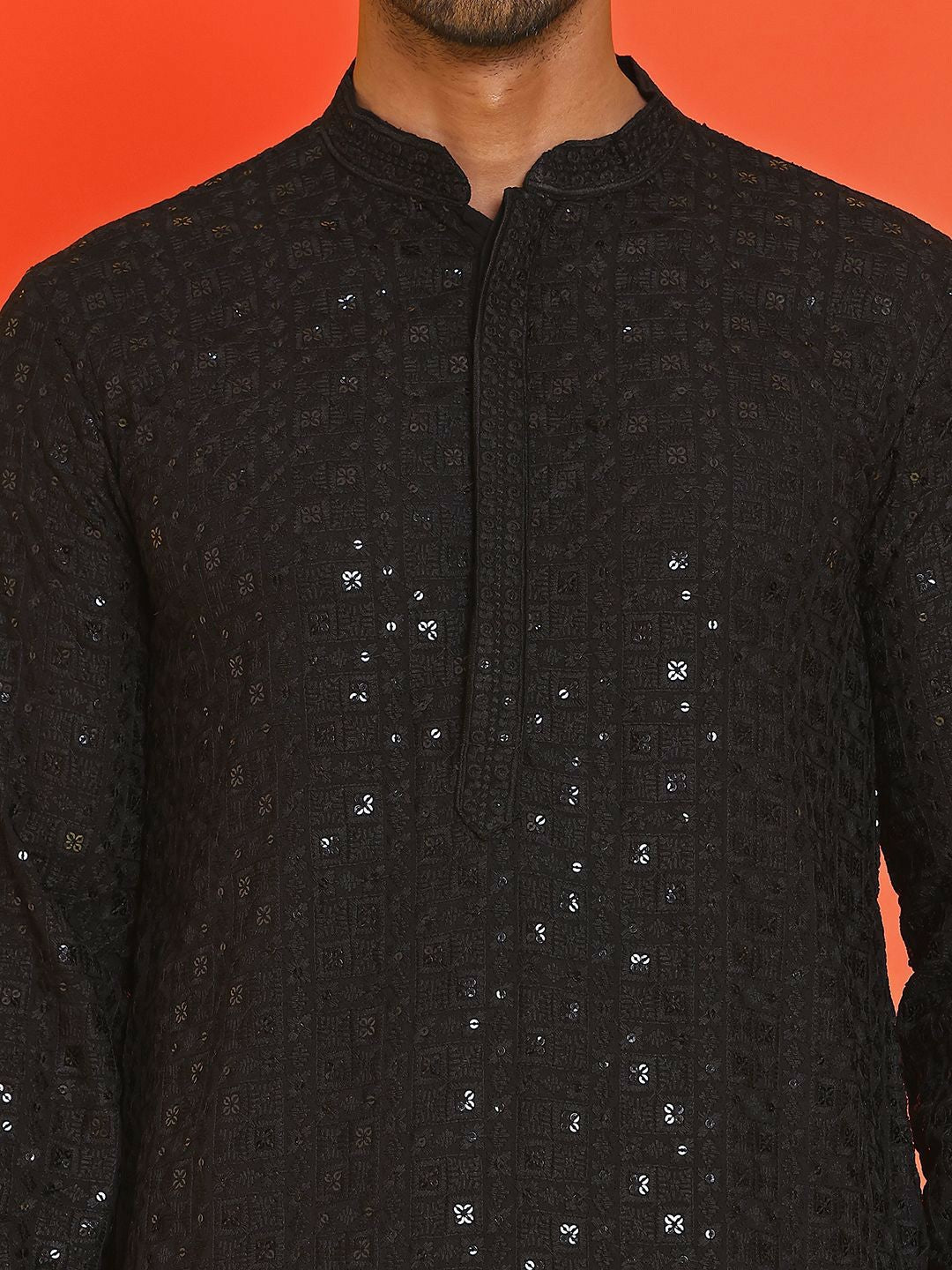 Men’s Royal Blue Chikankari Kurta Set with Pyjamas – Pure Cotton Festive Wear