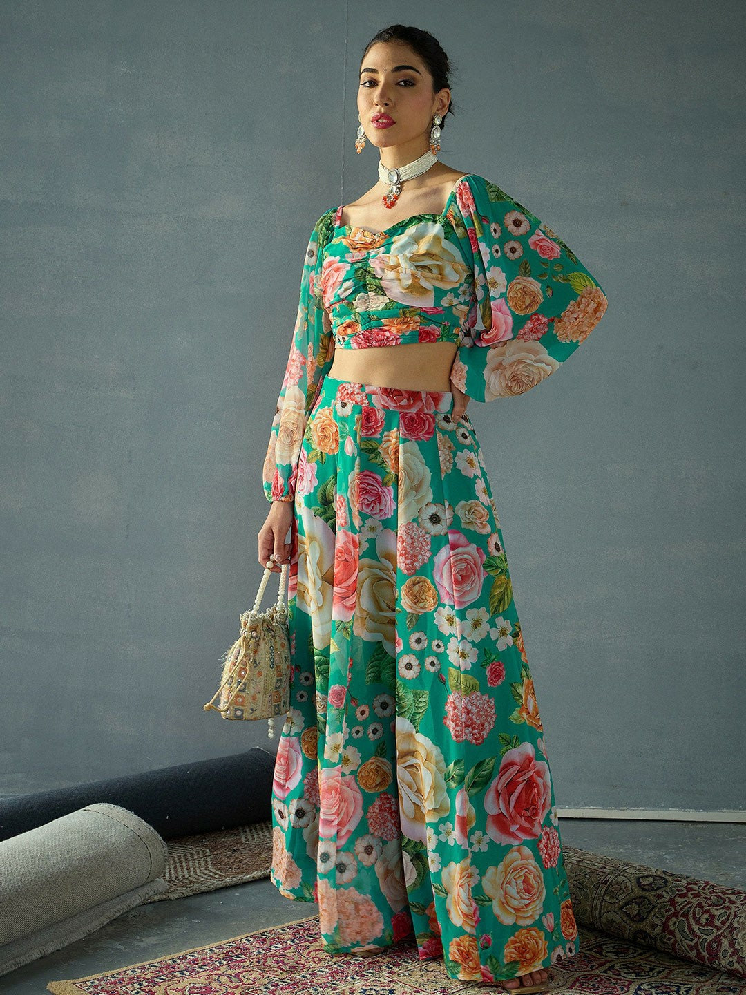 Green & Pink Printed Lehenga Choli with Dupatta – Handmade Indian Wedding  Dress with Worldwide Free Shipping – Indiaista.com