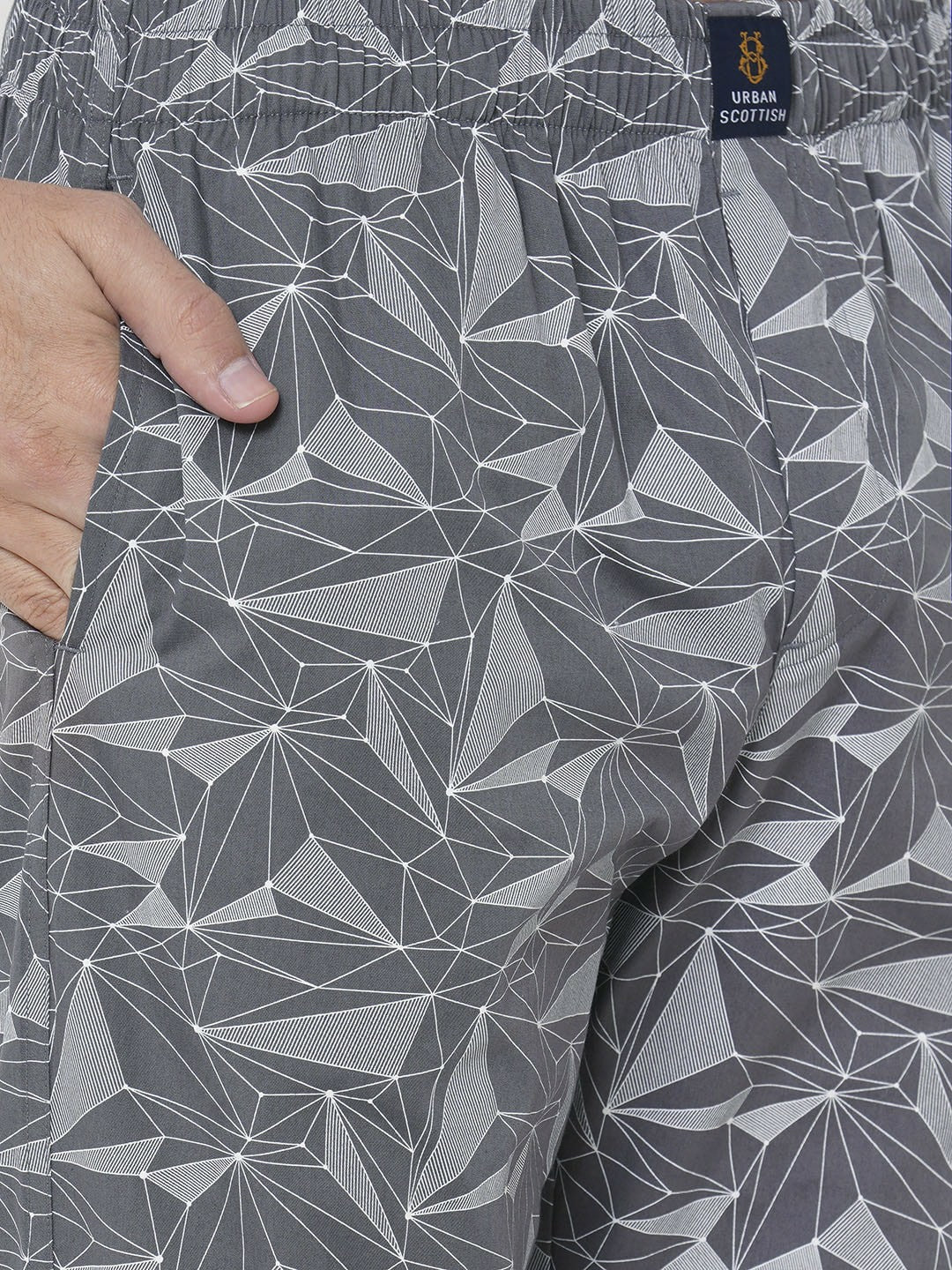 Men Grey Printed Pure Cotton Lounge Pants - Comfortable & Breathable | Indiaista