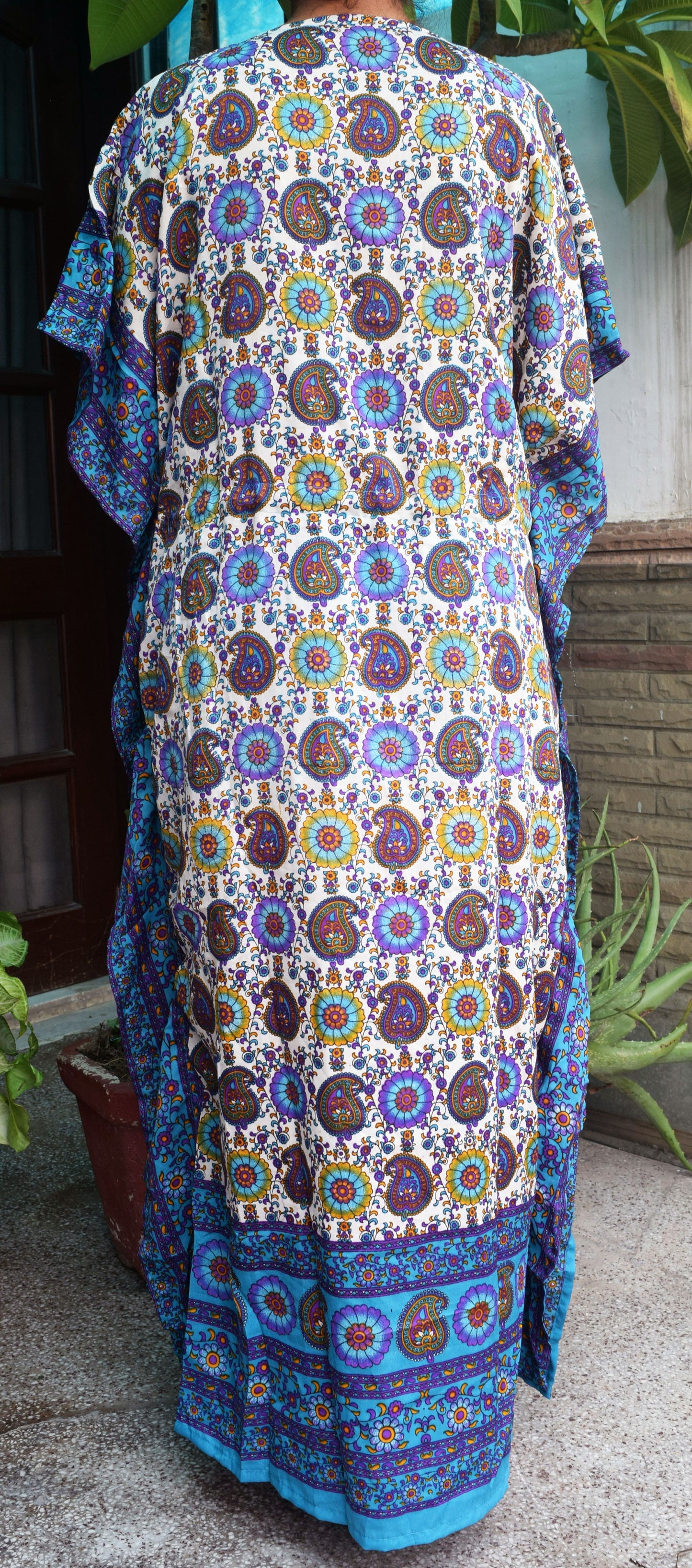 Women's Boho Maxi Kaftan Dress – Long Mumu Caftan Tunic, Plus Size Night Gown | Indiaista