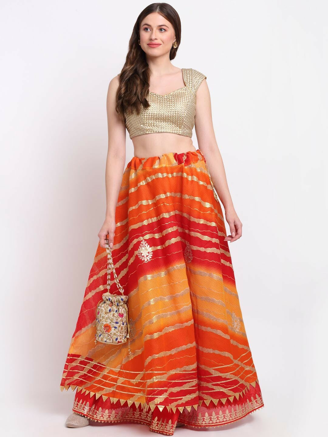 Vintage Bohemian Striped Flared Ethnic Maxi Skirt for Women | Boho Style with Drawstring Closure
