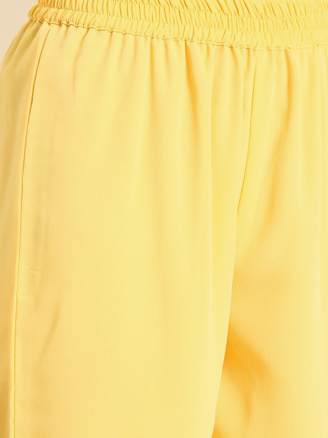 Women’s Yellow Chikankari Embroidered Kurta Set with Palazzos – Elegant Ethnic Wear | Indiaista