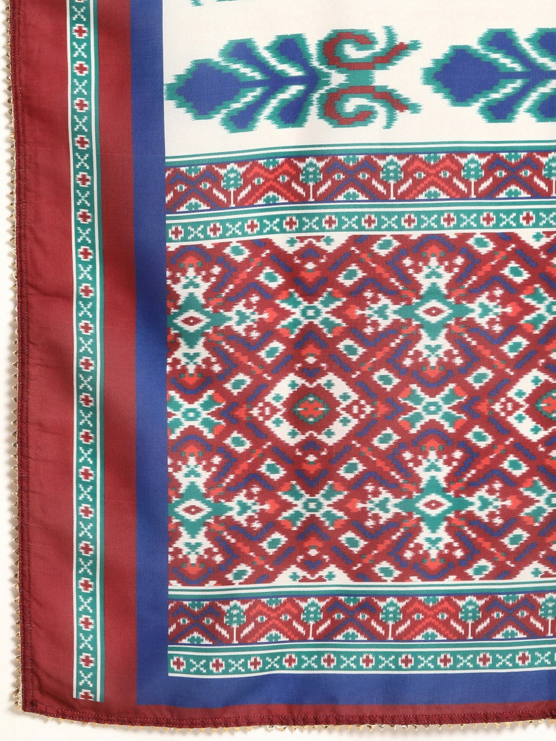 Navy Blue Women's Kurta Set with Palazzos & Dupatta - Silk Blend | IndiaIsta