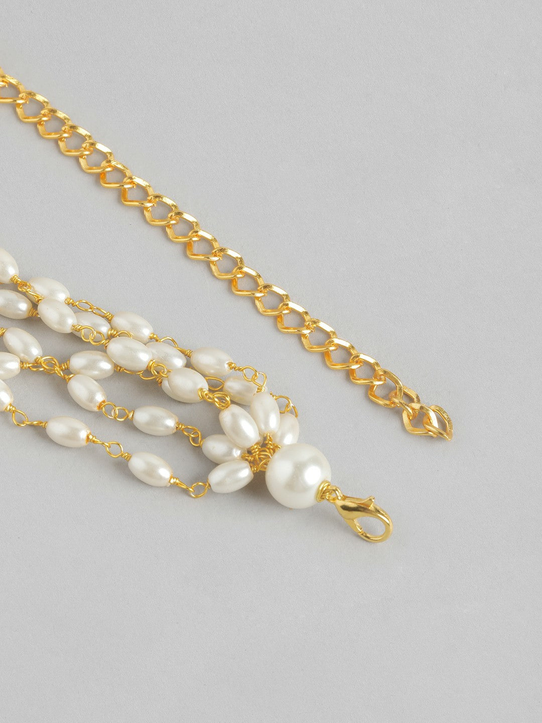 Gold-Plated Kundan Layered Necklace & Earrings Set