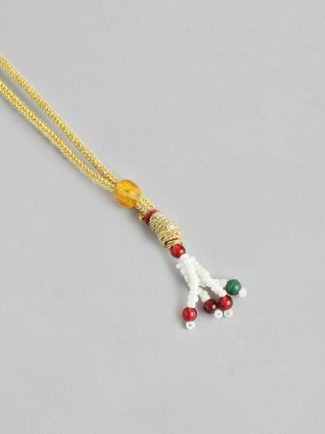 Gold Plated Beaded & MOP Studded Necklace & Earring Set