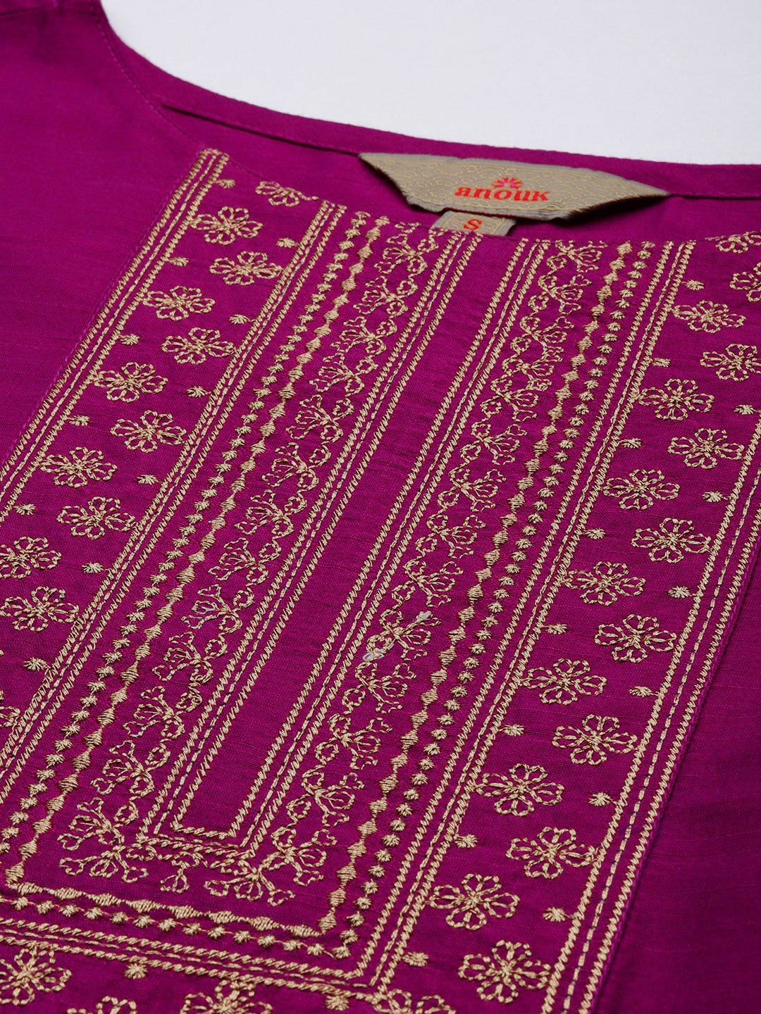 Purple Ethnic Motif Embroidered Kurta with Trousers & Dupatta