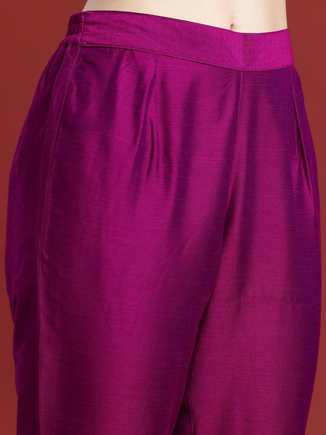 Purple Ethnic Motif Embroidered Kurta with Trousers & Dupatta