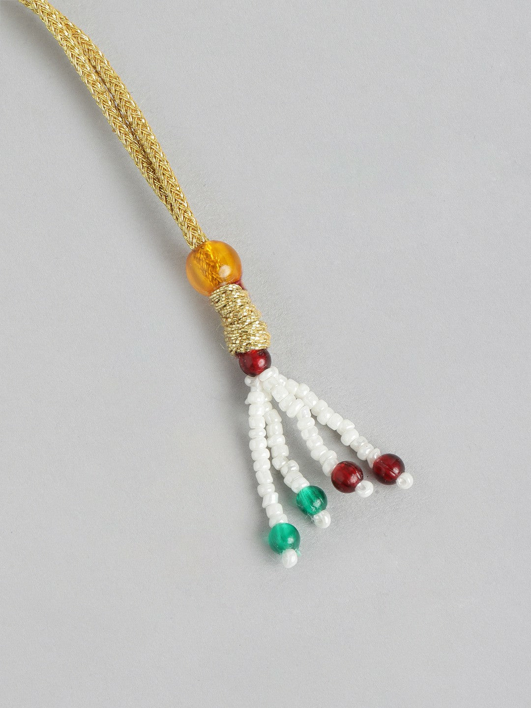 Gold Plated Beaded Necklace & Earrings with MOP & Quartz Stones