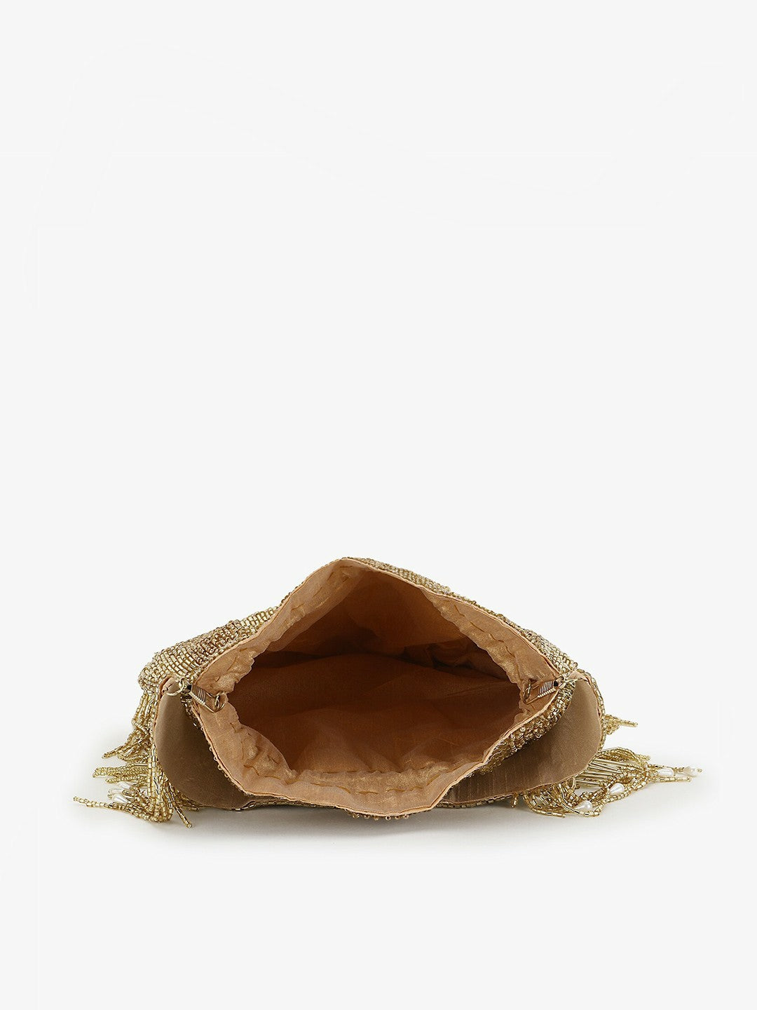 Buy Gold-Toned Embellished Tasselled Potli Clutch Bag Online – Indiaista