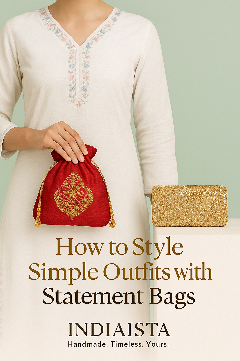 How to Style a Simple Outfit with a Statement Clutch or Potli Bag