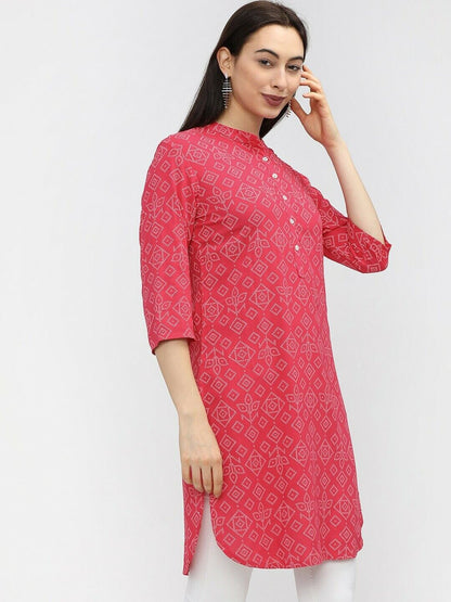 Women Tunic - Pink & White Bollywood Indian Wedding Festive Ethnic Tunic