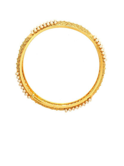 Set Of 2 Gold-Plated Beaded Bangles Bollywood Wedding Bridal Jewelry Bangles