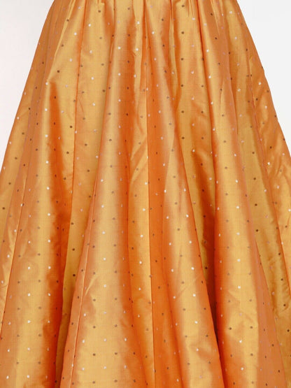 Girls Lehenga - Girls Pink & Orange Thread Work Ready to Wear Lehenga & Blouse