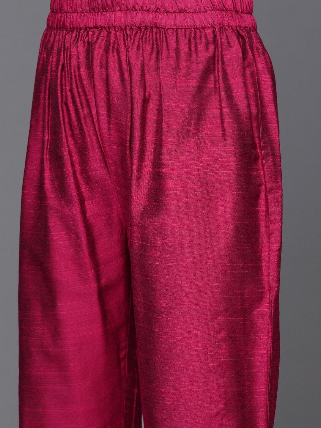 Women Kurta Set -Indian Traditional Diwali Magenta & Golden Kurta with Trousers