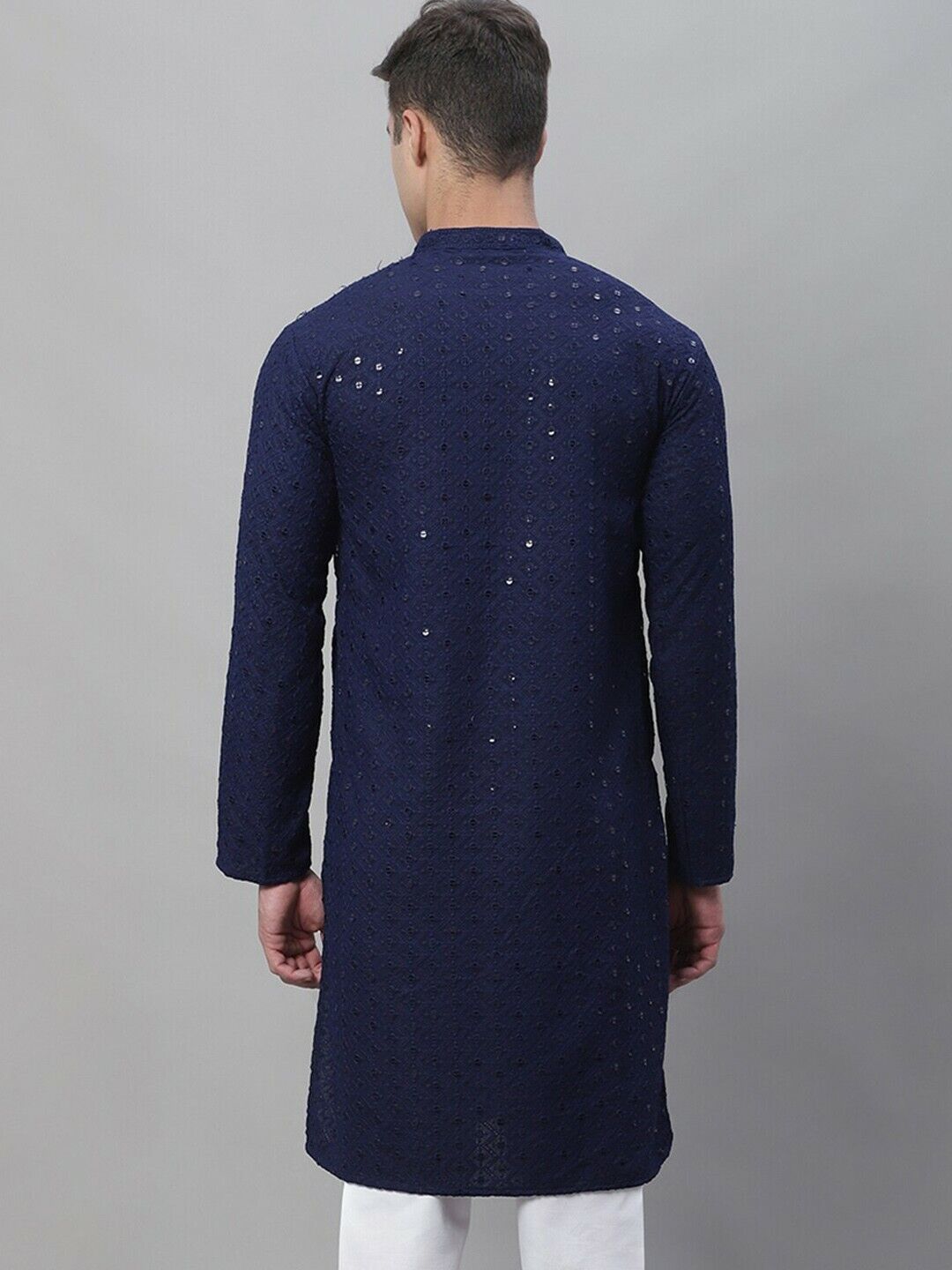 Men Kurta - Ethnic Motifs Embroidered Festive Indian Diwali Eid Cotton Kurta