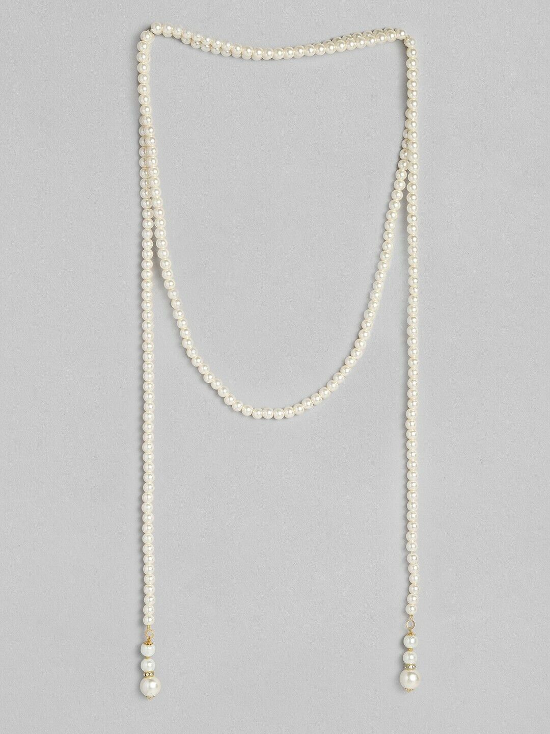 Gold-Plated White Wrap Around Pearls Necklace