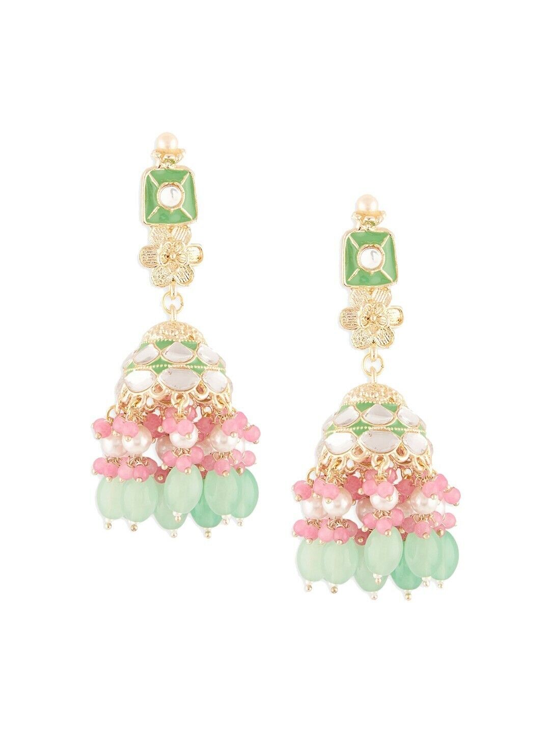 Women Pink & Green Jewellery Set