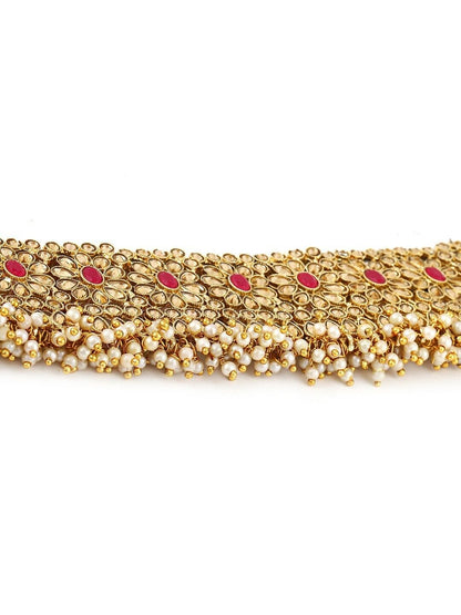 Gold-Plated Kundan-Studded Handcrafted Bollywood Indian Pakistani Jewellery Set