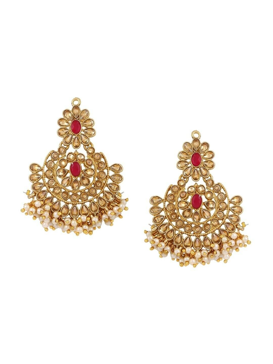 Gold-Plated Kundan-Studded Handcrafted Bollywood Indian Pakistani Jewellery Set