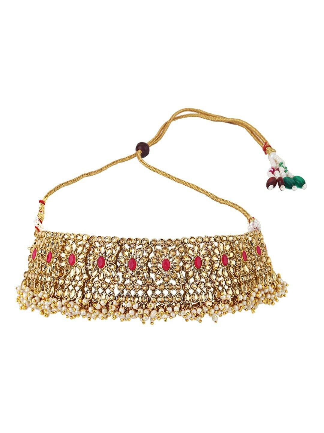 Gold-Plated Kundan-Studded Handcrafted Bollywood Indian Pakistani Jewellery Set