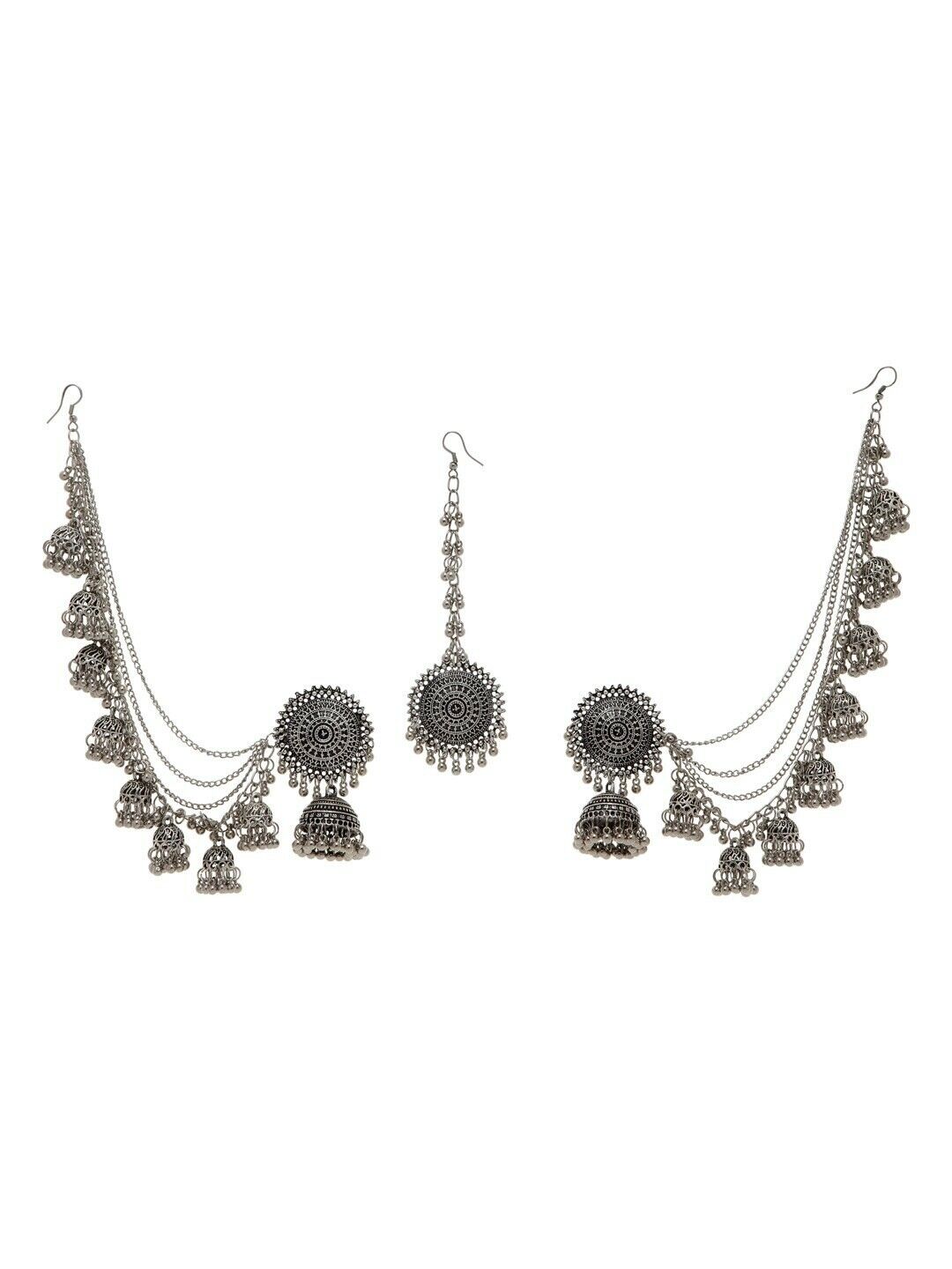 Indian Jewelry Oxidised Silver-Plated Bridal Wedding Bollywood Jewellery Set