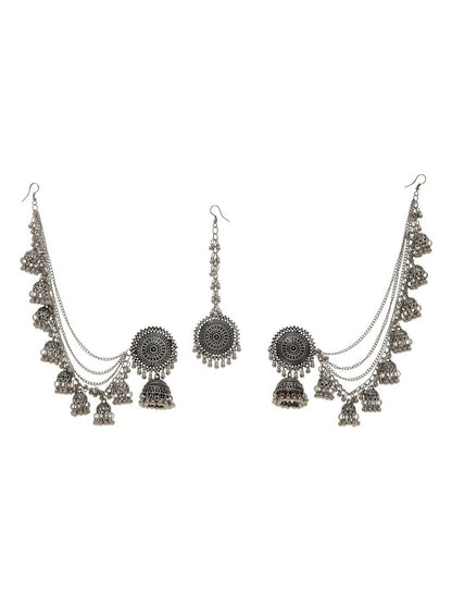 Indian Jewelry Oxidised Silver-Plated Bridal Wedding Bollywood Jewellery Set