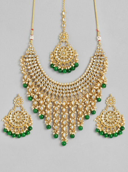 Gold-Plated Kundan Bollywood Indian Pakistani Bridal Wedding Jewellery Set